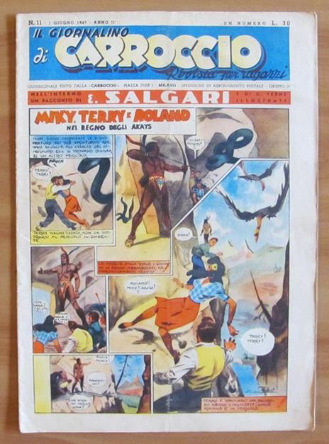 Giornalino Di Carroccio N.11, 1947 - Salgari E Macarietto Con Pinocchio - 8