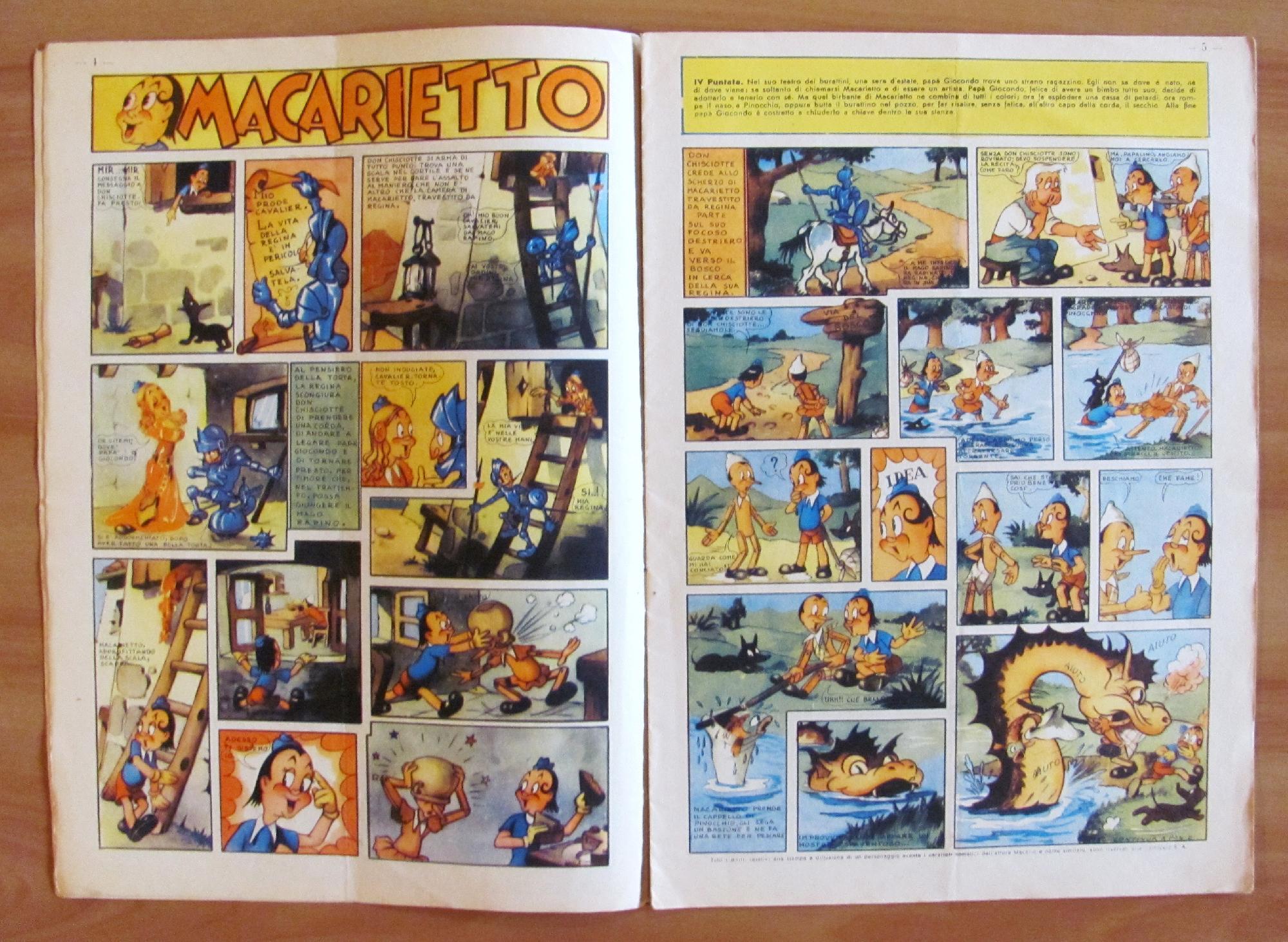 Giornalino Di Carroccio N.11, 1947 - Salgari E Macarietto Con Pinocchio