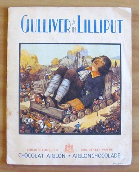 Gulliver A Lilliput - Album Chocolat Aiglon, 1940 Ca. Con 60 Figurine Completo - Jonathan Swift - copertina