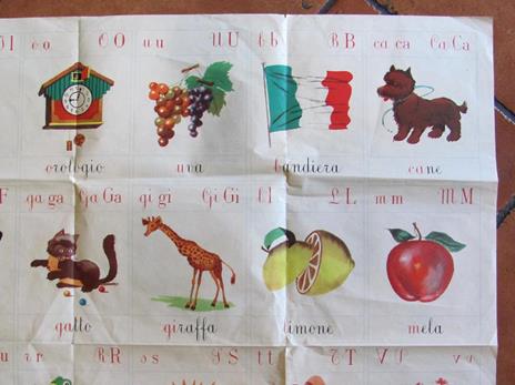 Grande Manifesto Scolastico ABBECEDARIO - anni '50 - 105x85 - RARO - 3