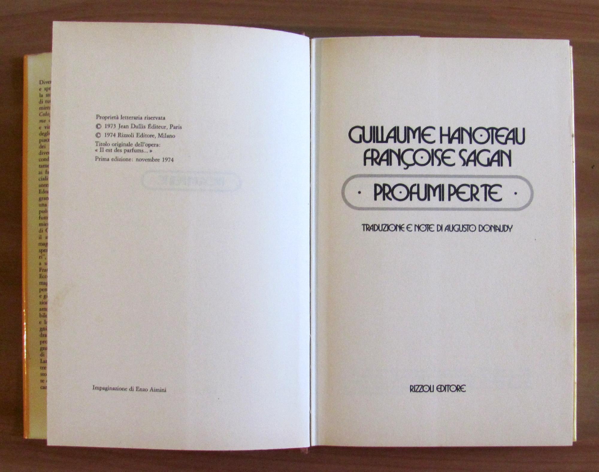 Profumi Per Te - I Edizione 1974