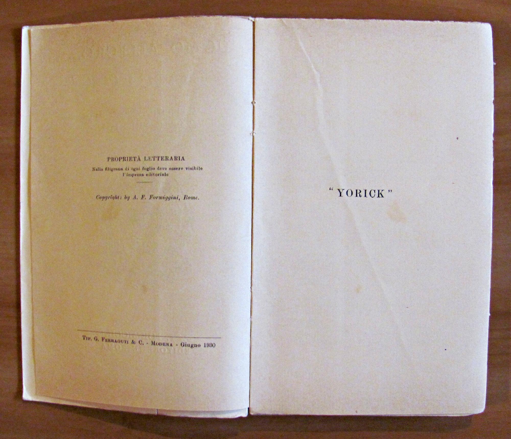 Uomo Allegro... Yorick - Collana Aneddotica Xi