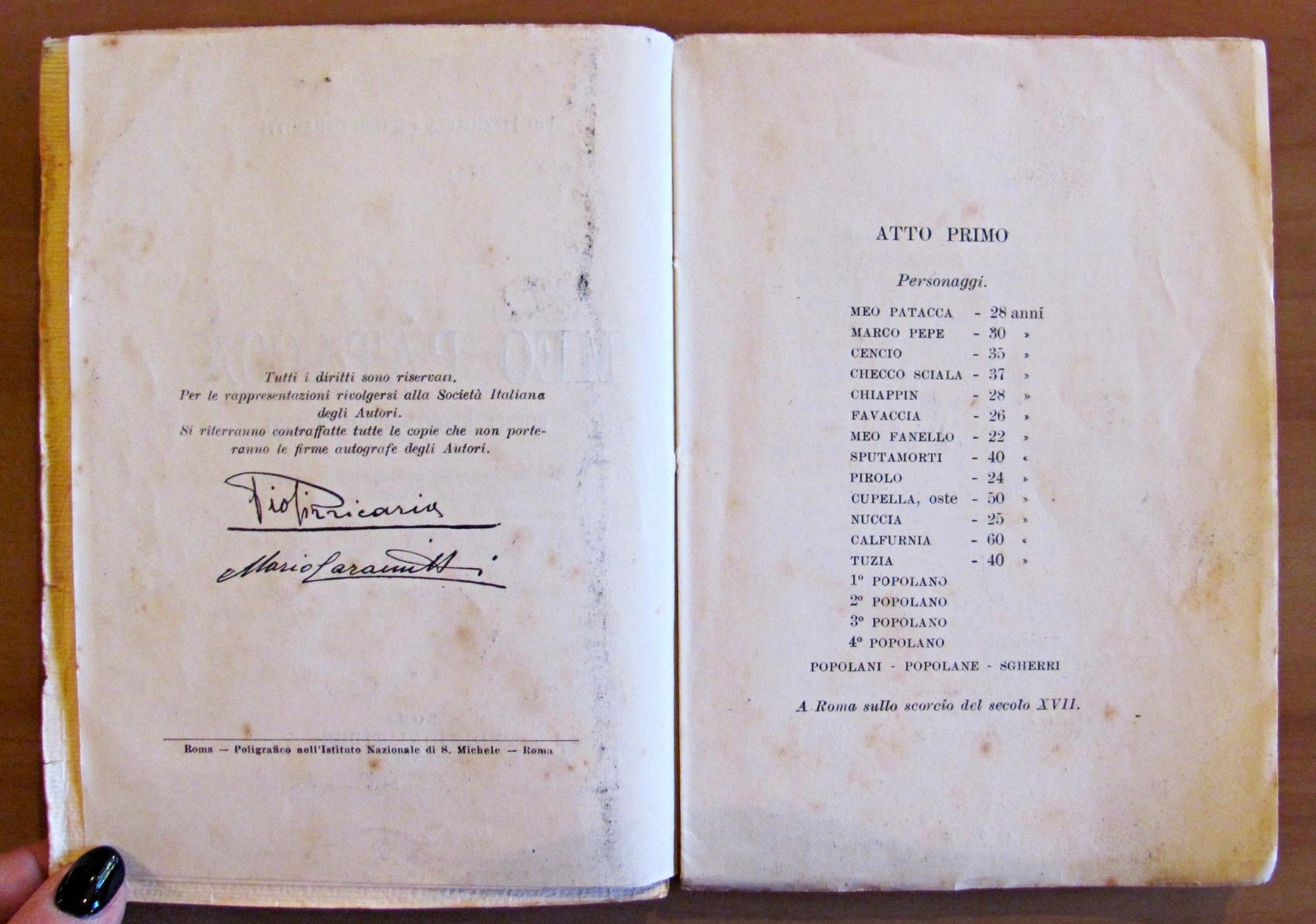 Meo Patacca - Poema Eroicomico In 4 Atti