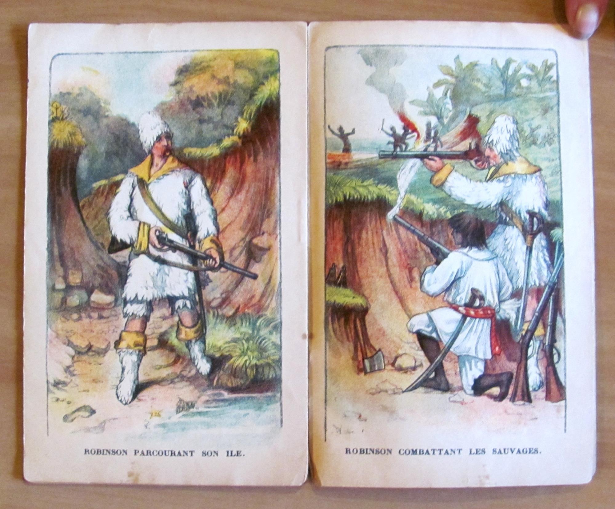 Robinson Crusoe, Fine '800 Con 4 Cromolitografie