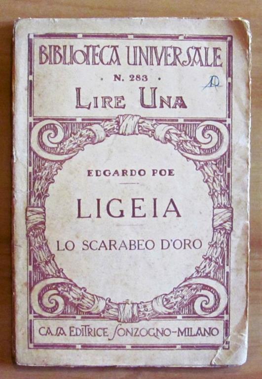 Ligeia - Lo Scarabeo D'Oro - Edgar Allan Poe - copertina