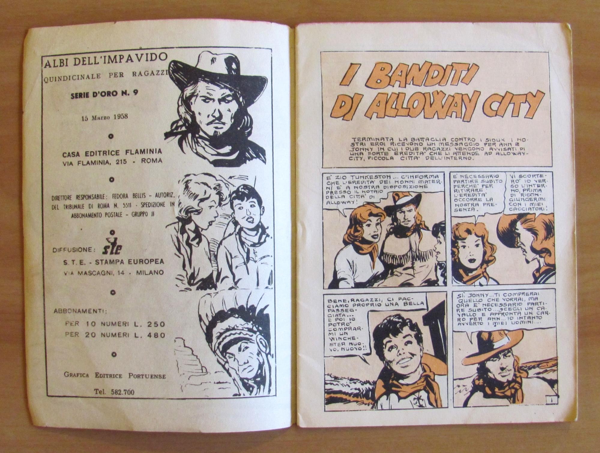 Buffalo Bill - Albi Dell'Impavido N.9 - Serie D'Oro, 1958 Ill. Buzzelli