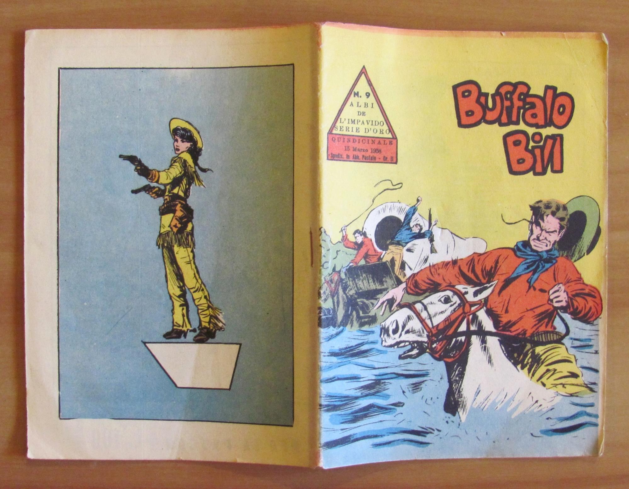 Buffalo Bill - Albi Dell'Impavido N.9 - Serie D'Oro, 1958 Ill. Buzzelli