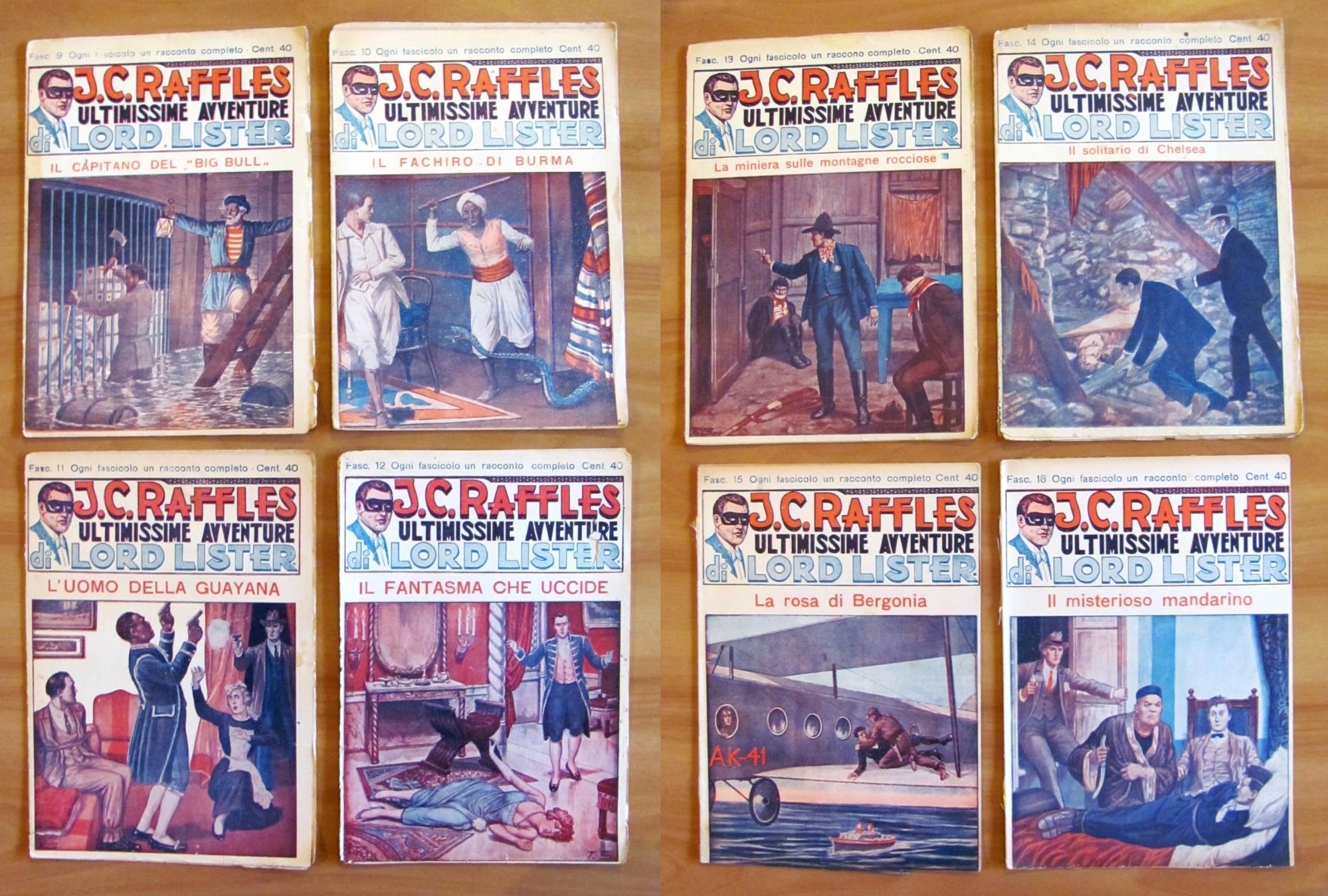 J. C. RAFFLES ultimissime avventure di Lord Lister - Raccolta Completa in 22 Fascicoli sciolti