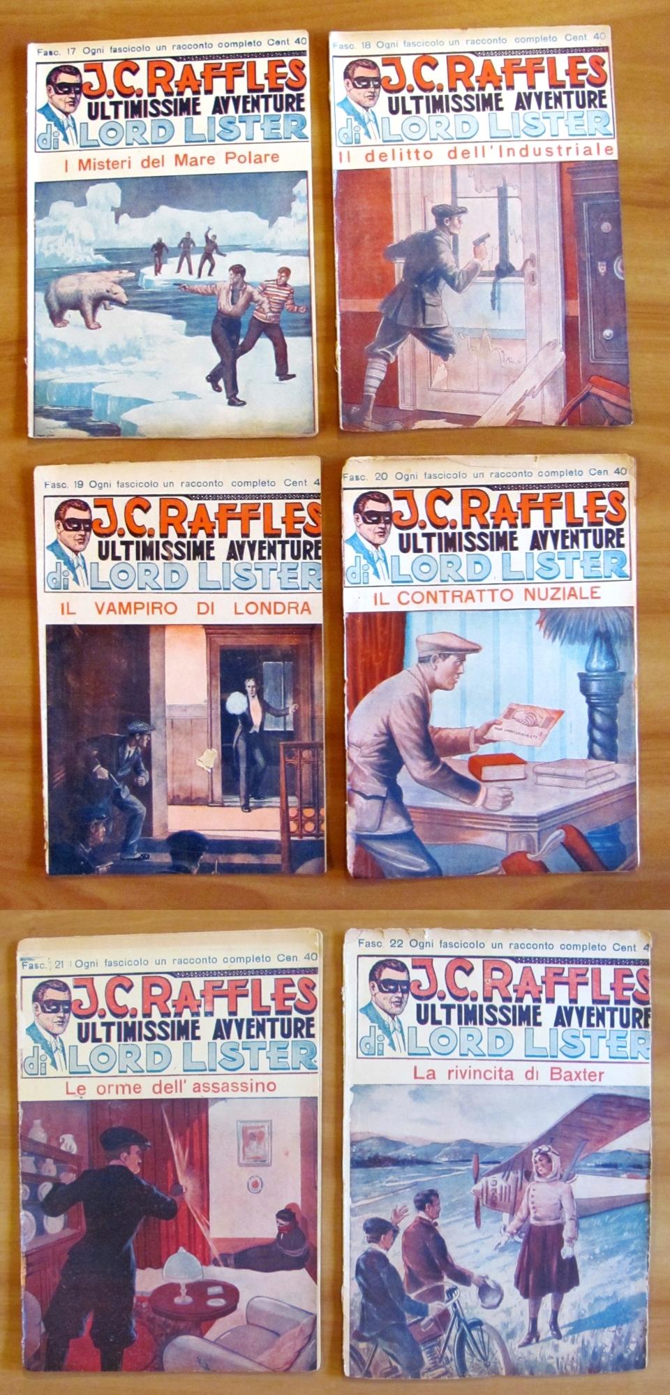 J. C. RAFFLES ultimissime avventure di Lord Lister - Raccolta Completa in 22 Fascicoli sciolti