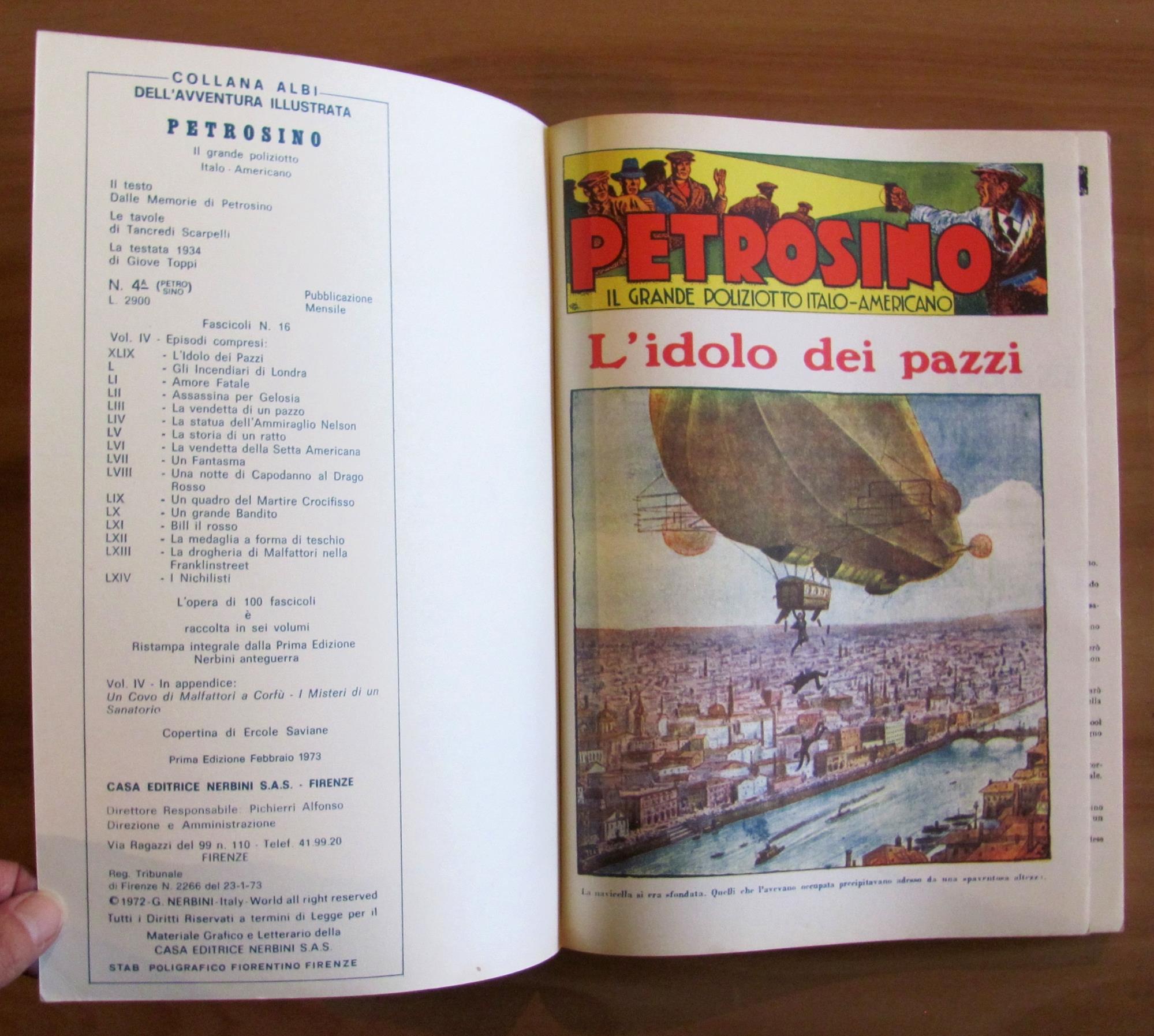 PETROSINO il grande Poliziotto Italo Americano, 1972 - Lotto di 3 volumi - Anno I N.2, 3 e 4