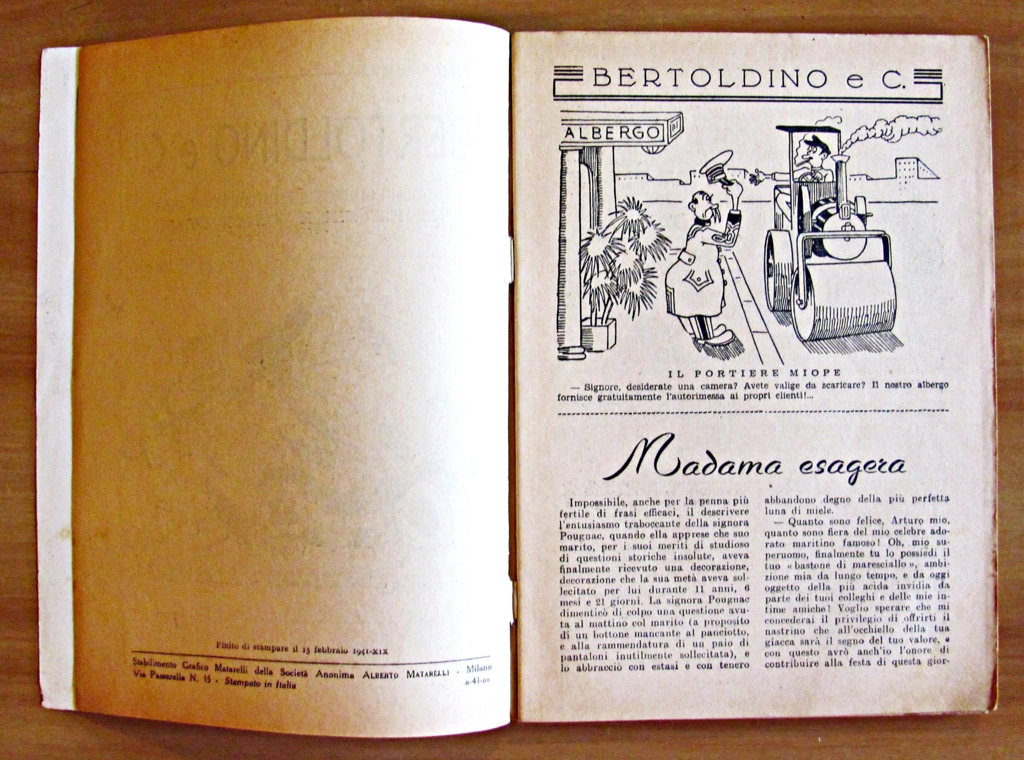 BERTOLDINO E C. - Racconti umoristici, Illustrati, Caricature, Barzellette, Freddure, Aneddoti, Cretinerie