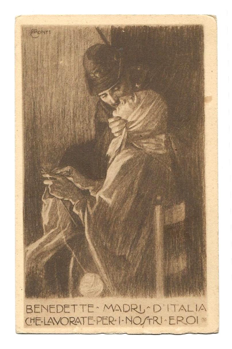 Cartolina Propaganda WW1 - CORREDO DEL SOLDATO ALPINI - ill. G.B. CONTI Non Viaggiata