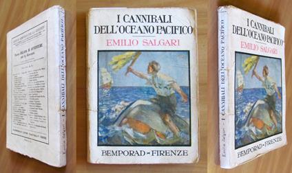 I CANNIBALI DELL'OCEANO PACIFICO - Romanzo Postumo, 1937 - ill. FABBI - Emilio Salgari - copertina