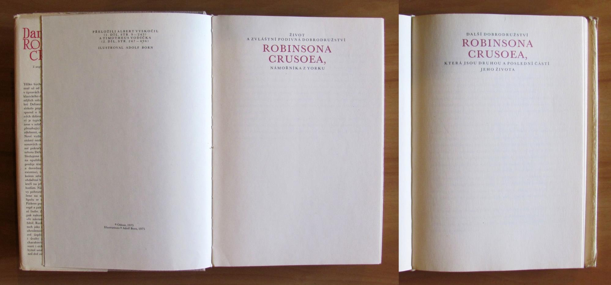 ROBINSON CRUSOE Prima e Seconda parte, 1975 - ill. A. BORN