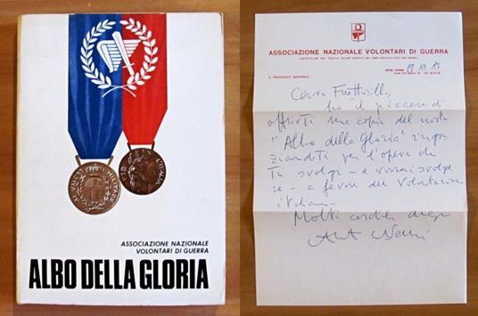 ALBO DELLA GLORIA - 610 Medaglie d'Oro al valor militare caduti in combattimento 1859-1943 - con lettera di accompagnamento originale - copertina