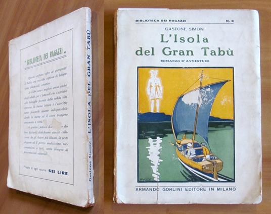 L' ISOLA DEL GRAN TABU' - Bibl. dei ragazzi N.3, I ed. 1931 - ill. NATOLI - Gastone Simoni - copertina