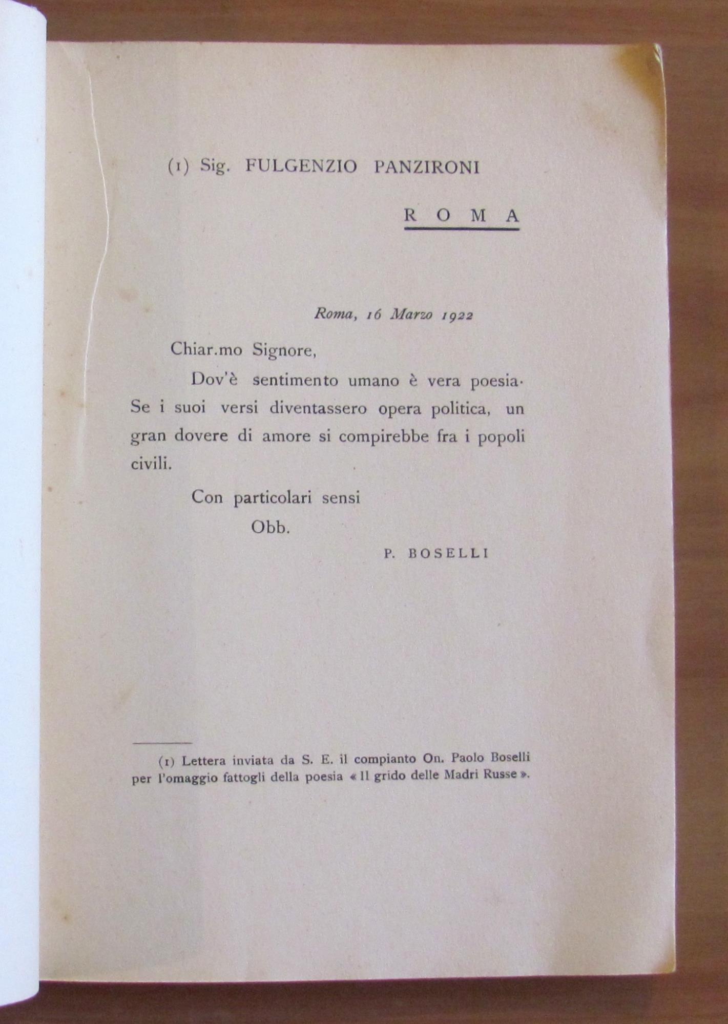 IN SOLITUDINE AMARISSIMA (Liriche), 1936 con Dedica Autografa