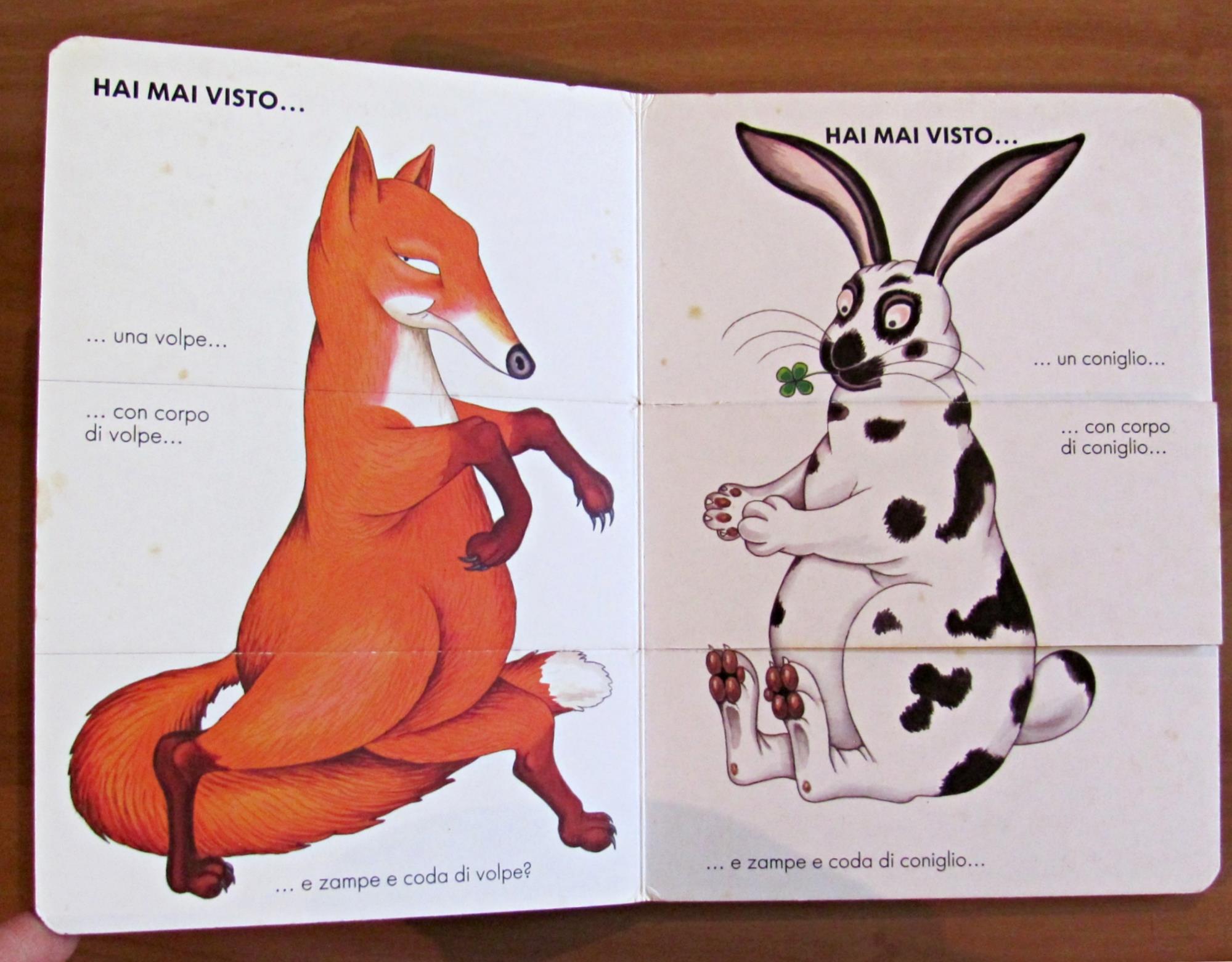 MESCOLA E INVENTA PAZZI ANIMALI - Libro Pop-Up, I ed. 1990