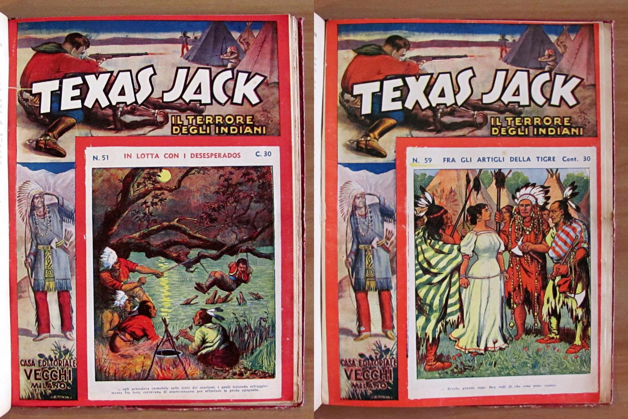 TEXAS JASCK - Il terrore degli indiani - Fascicoli 1/59 rilegati - COMPLETO
