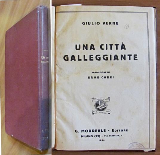 UNA CITTA' GALLEGGIANTE - Biblioteche Popolari, Govenatorato di Roma - Jules Verne - copertina