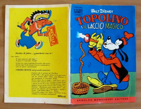 TOPOLINO E IL LACCIO MAGICO - Albo d'Oro N.18, 1955 - Walt Disney - copertina