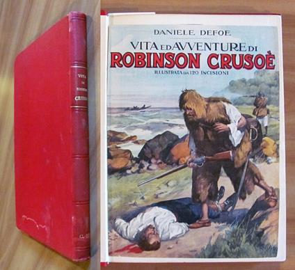 VITA ED AVVENTURE DI ROBINSON CRUSOE, 1902 - ill. PAGET - Daniel Defoe - copertina