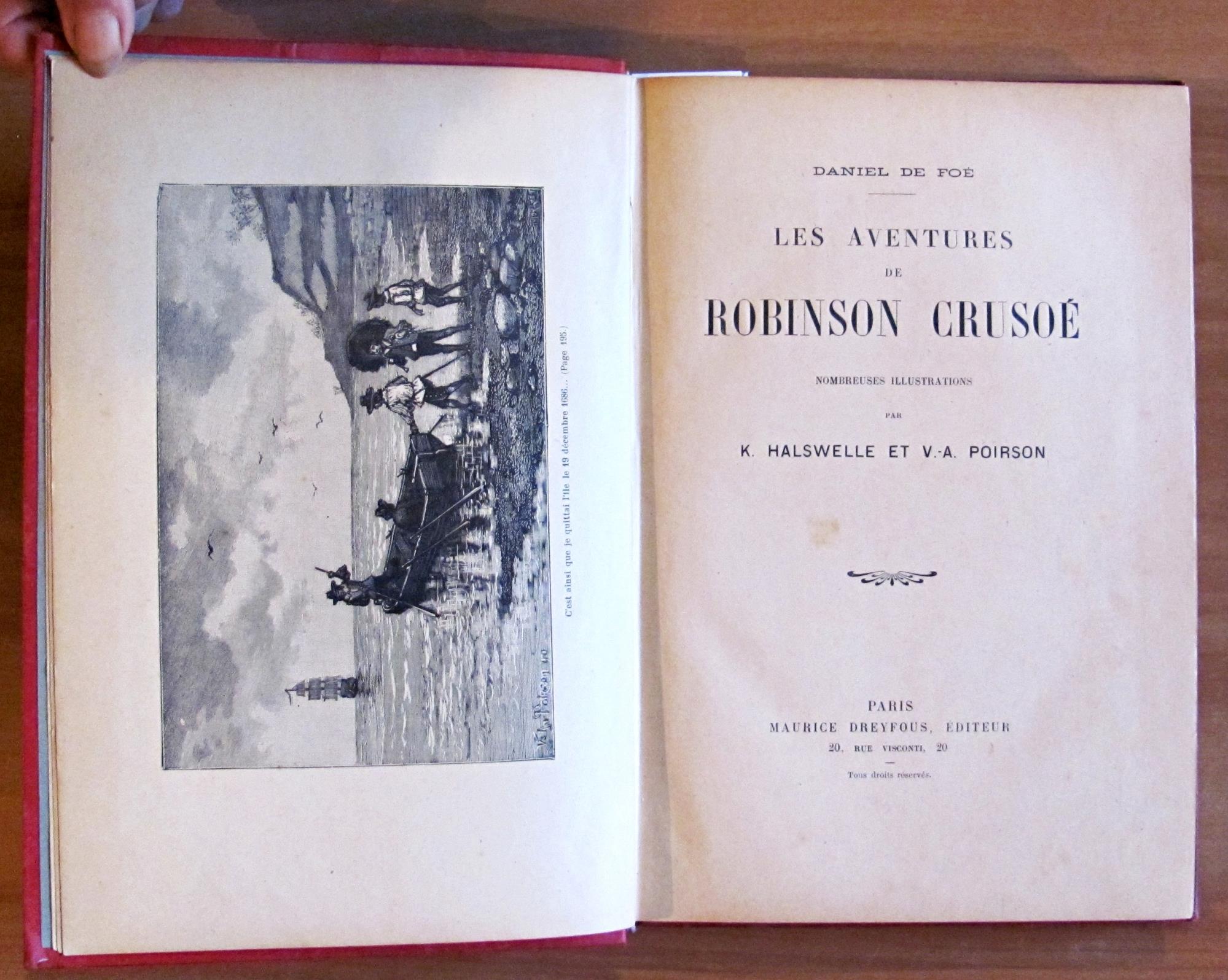 LES AVENTURES DE ROBINSON CRUSOE. fine '800 - ill. HALSWELLE e POIRSON