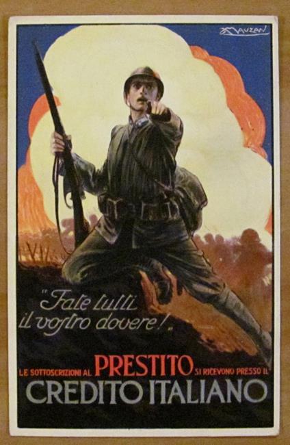 Cartolina a colori CREDITO ITALIANO - ill. MAUZAN - copertina
