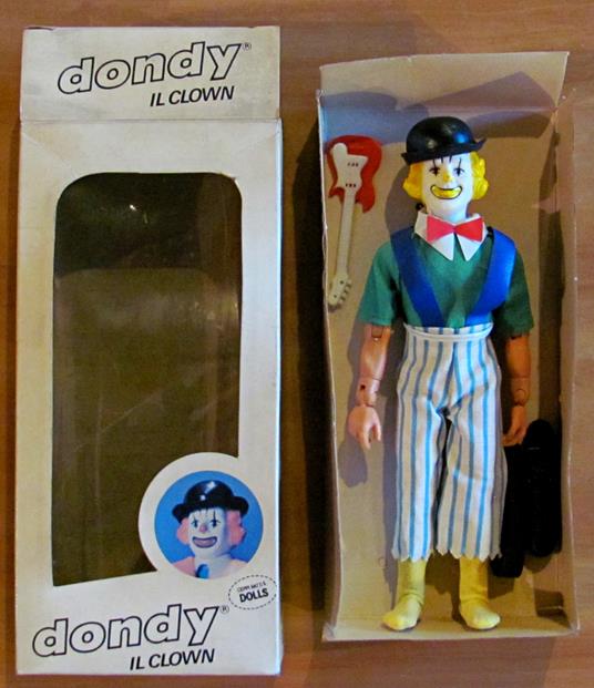 Giocattolo in Scatola Originale DONDY IL CLOWN con accessori, mai Giocato, anni '70 - copertina