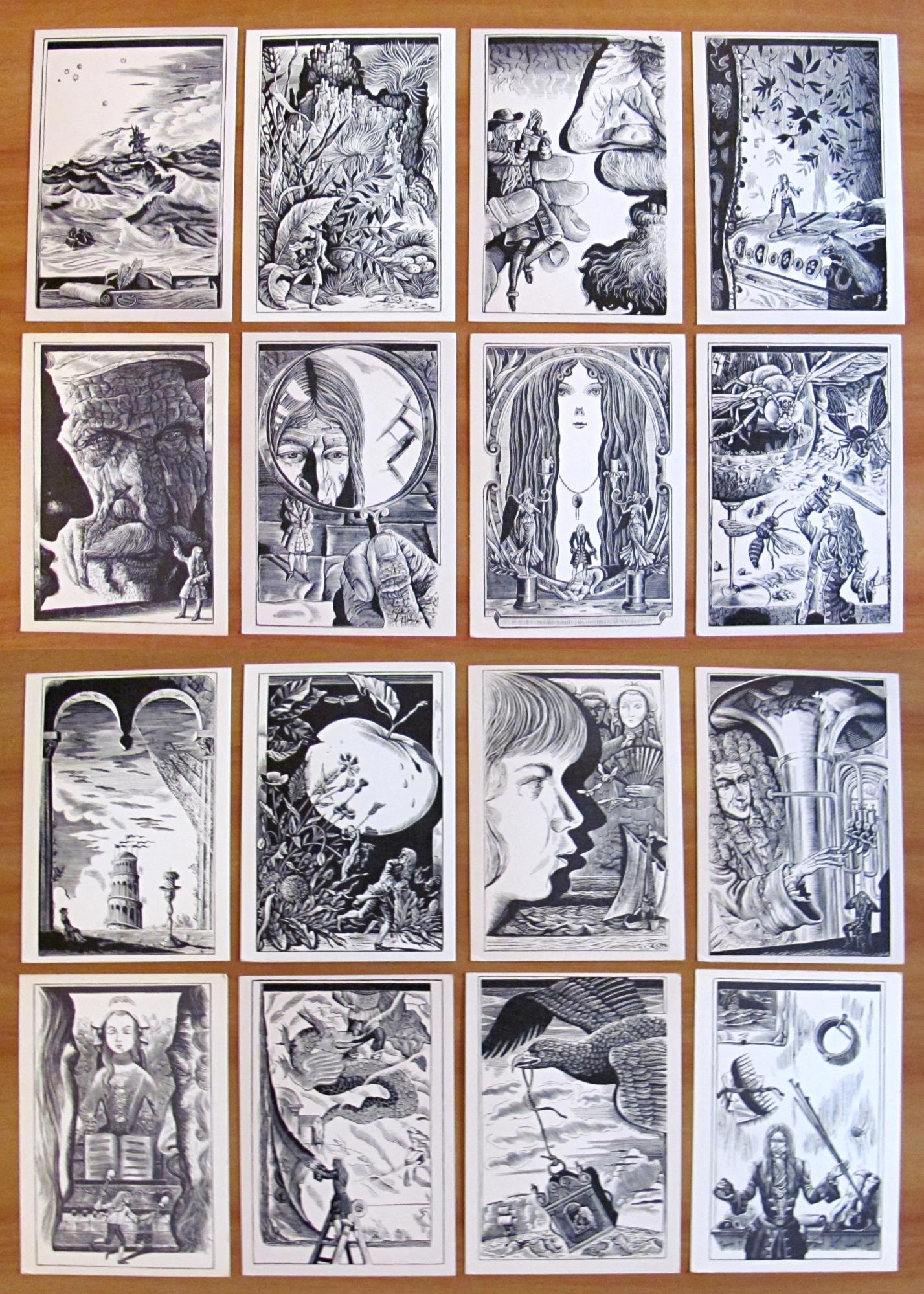 Serie Completa di 18 cartoline VIAGGI DI GULLIVER - ill. KHARLAMOV