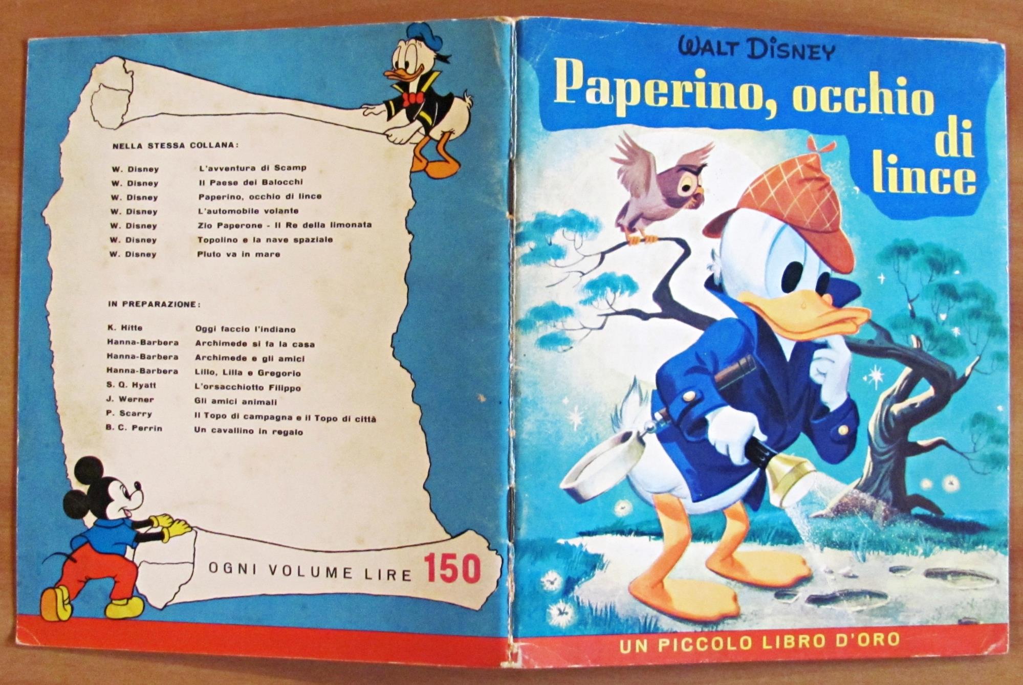PAPERINO, OCCHIO DI LINCE - Coll. Un Piccolo Libro d'Oro, 1962