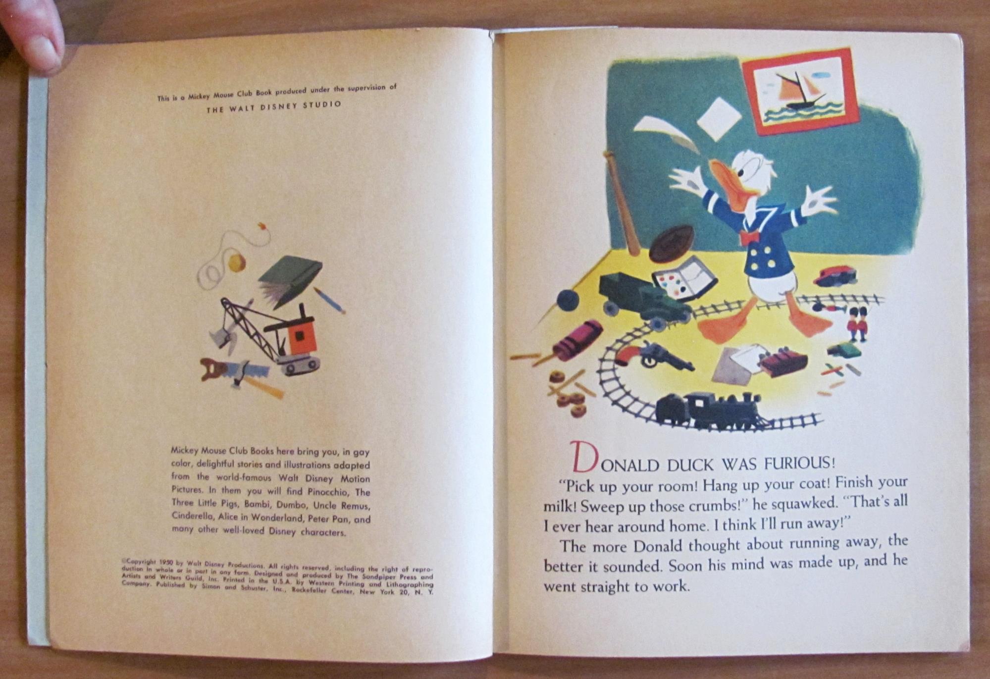 DONALD DUCK'S ADVENTURE - Collana Mickey Mouse Club Book, 1950