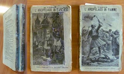 L' ARCIPELAGO IN FIAMME, 1887 in 2 Volumi - Completo - Jules Verne - copertina