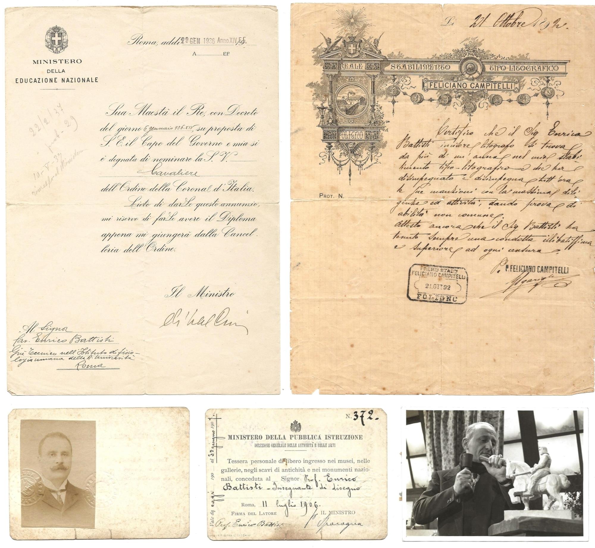 Stampa per Certificato CORSO per l'ASSISTENZA AI MALATI - 1900 (Lit. BATTISTI)