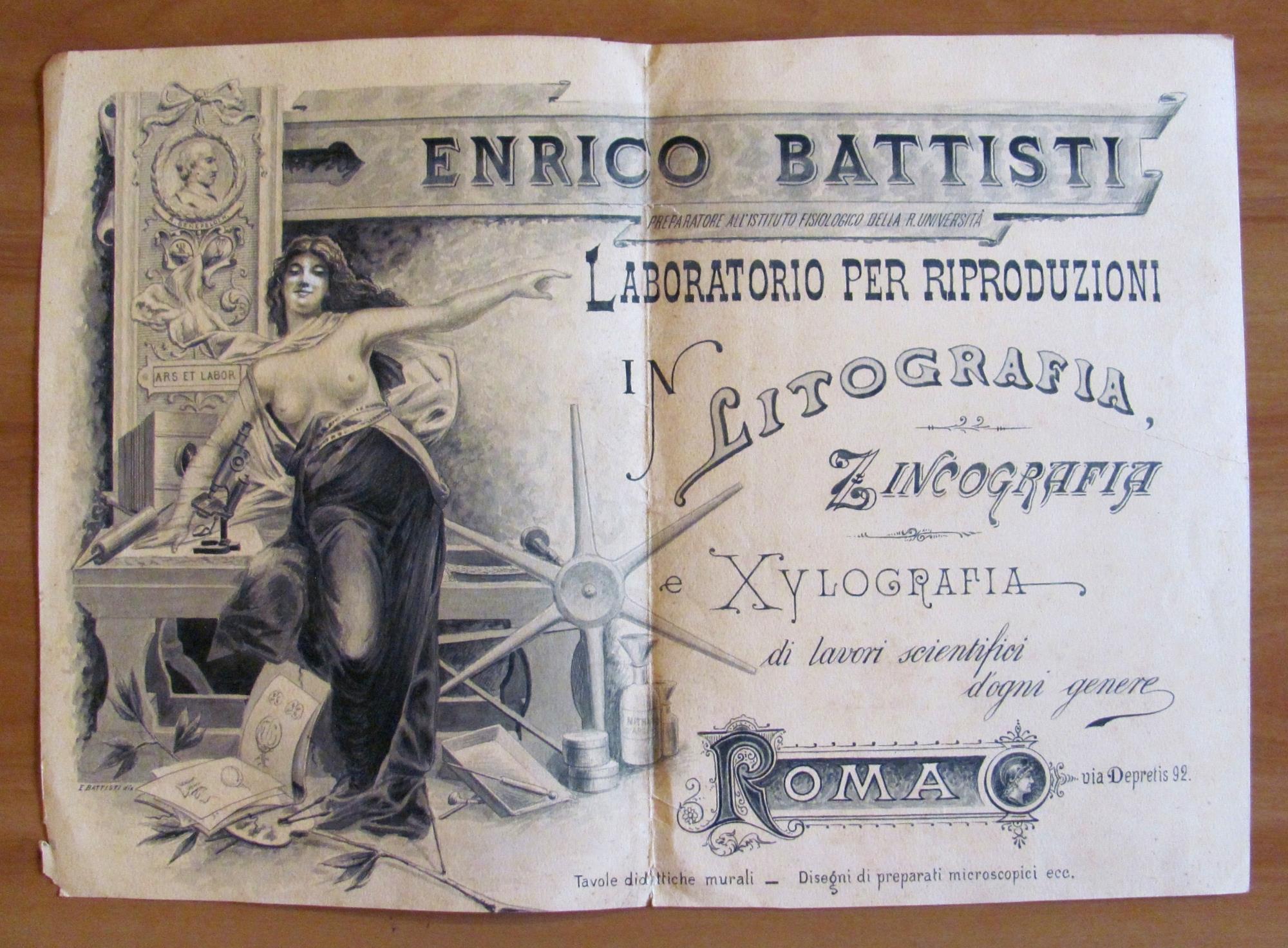 Bozzetto originale del Laboratorio di Enrico BATTISTI con lettera Ordine A.O.I