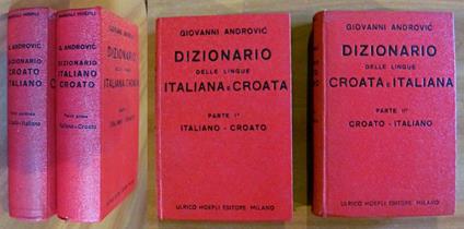 DIZIONARIO DELLE LINGUE ITALIANA E CROATA - 2 Volumi Compl. 1943 - Giovanni Androvic - copertina