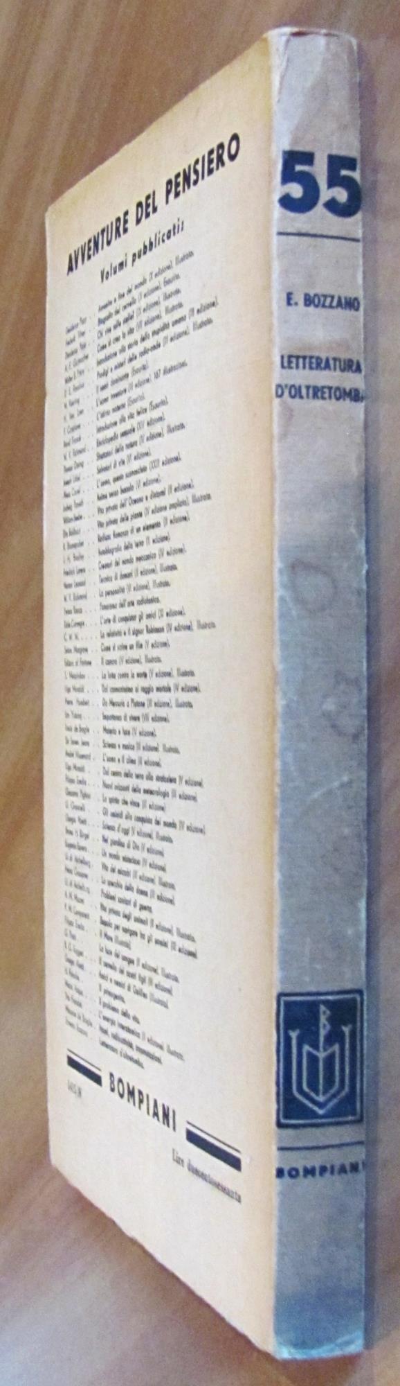LETTERATURA D'OLTRETOMBA - Coll. Avventure del Pensiero, I ed. 1947