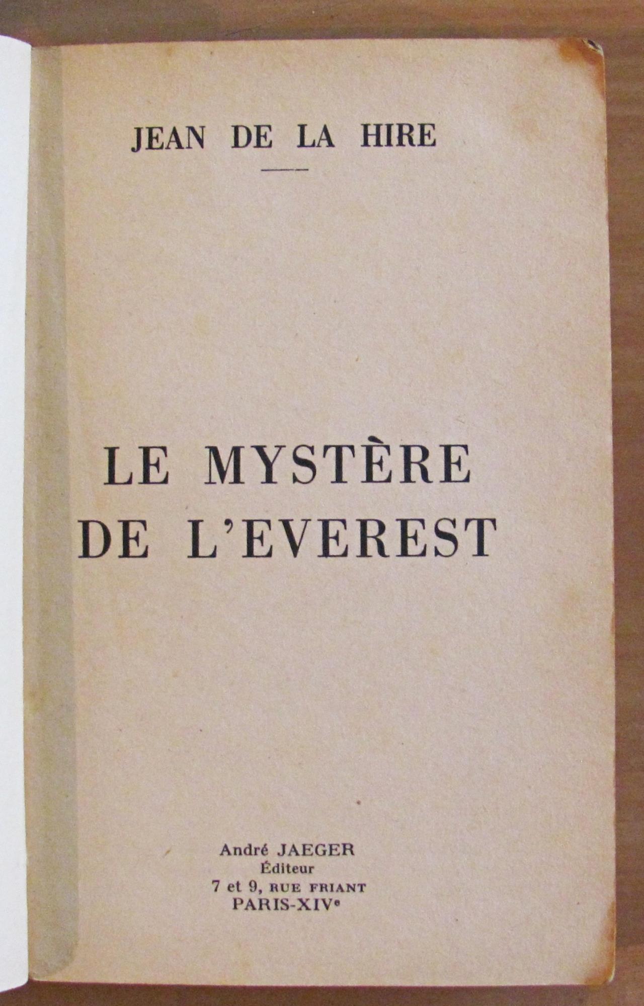 LE MYSTERE DE L'EVEREST - Les Grandes Aventure du Nyctalope, 1953