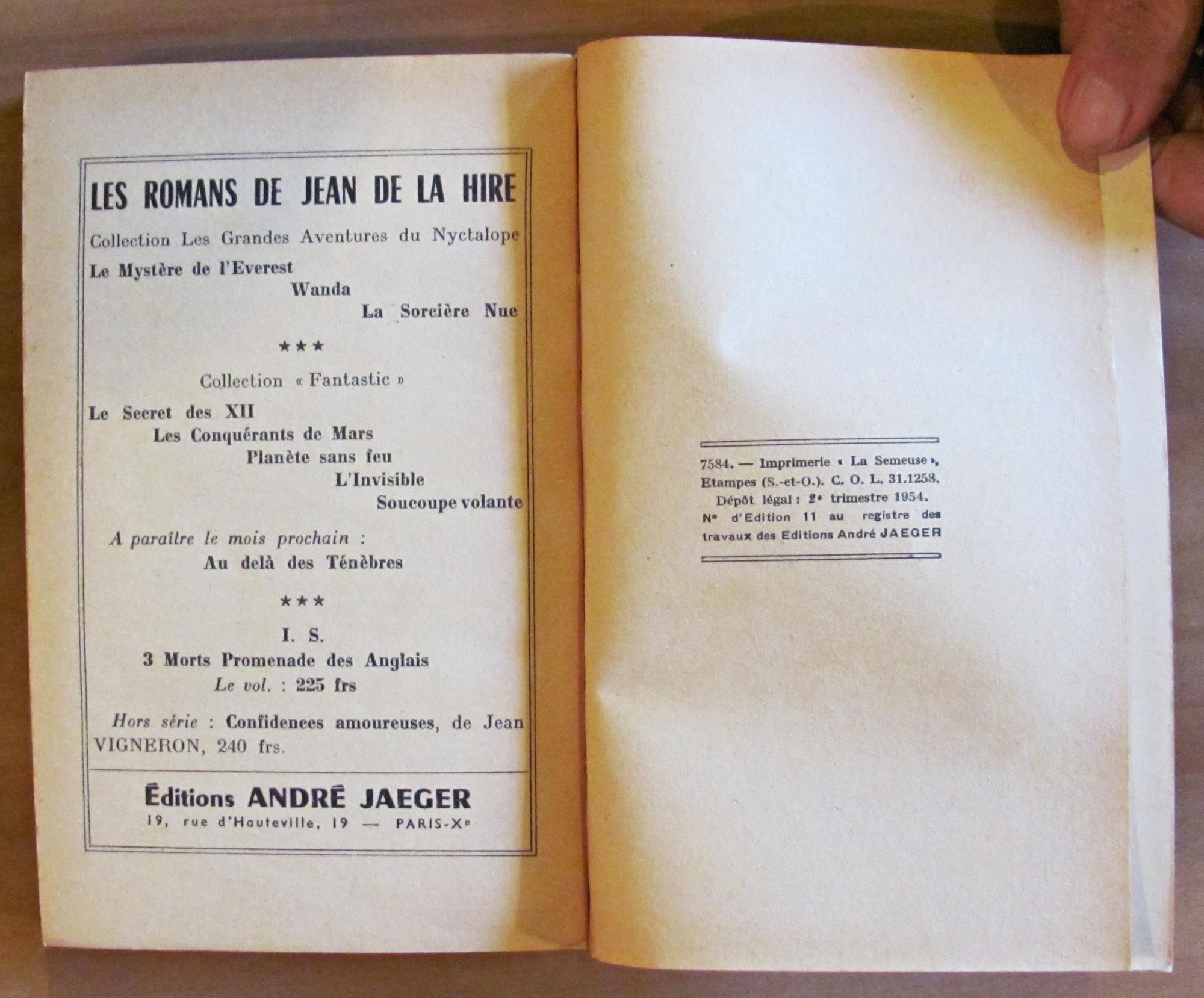 LE SORCIERE NUE - Les Grandes Aventures du Nyctalope, 1954