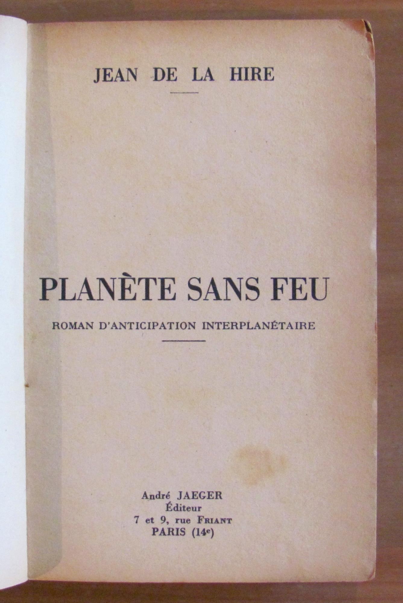 PLANETE SANS FEU - Collana FANTASTIC, 1953
