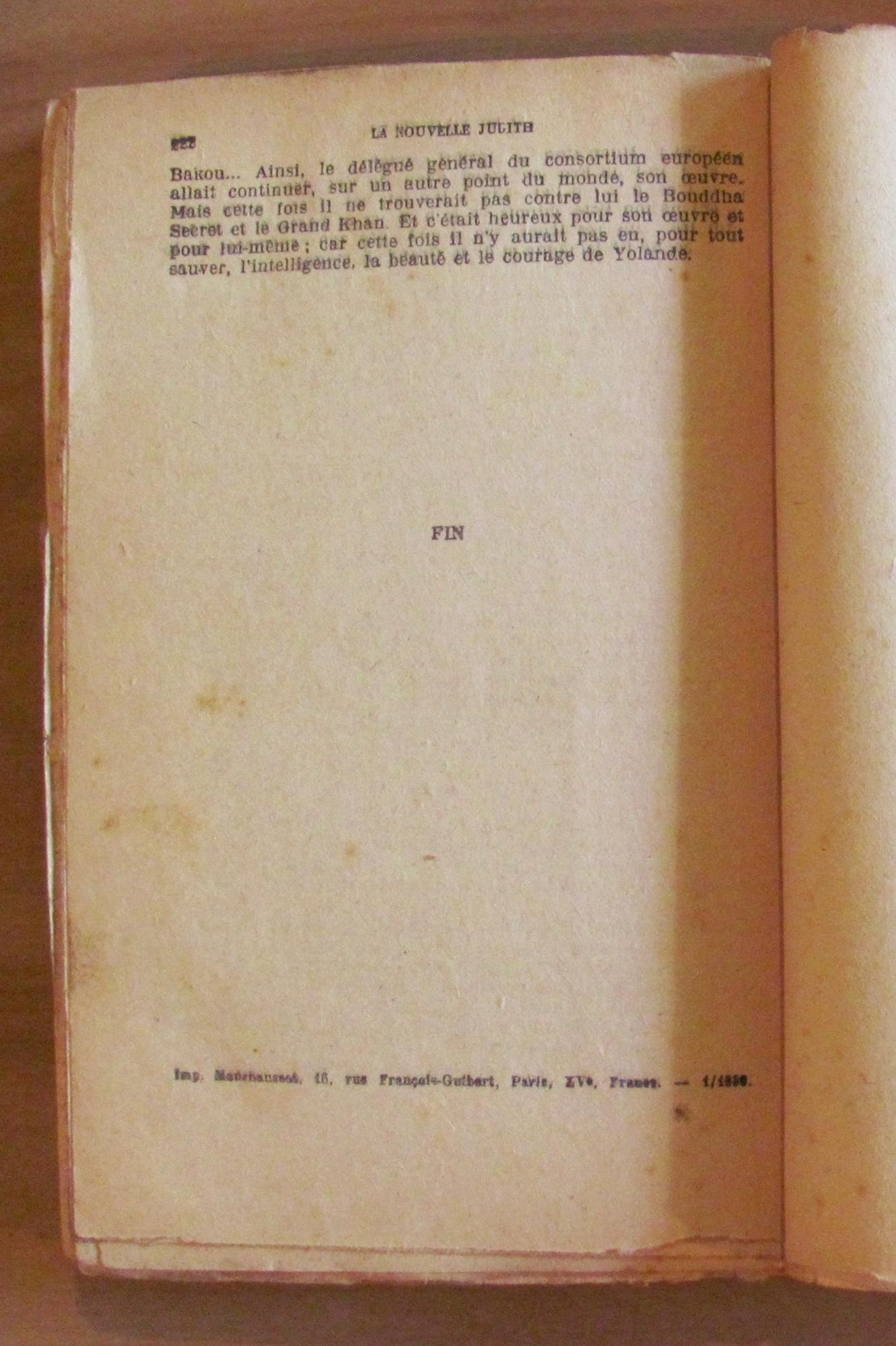 LA NOUVELLE JUDITH - Collana Romans Populaire, 1935