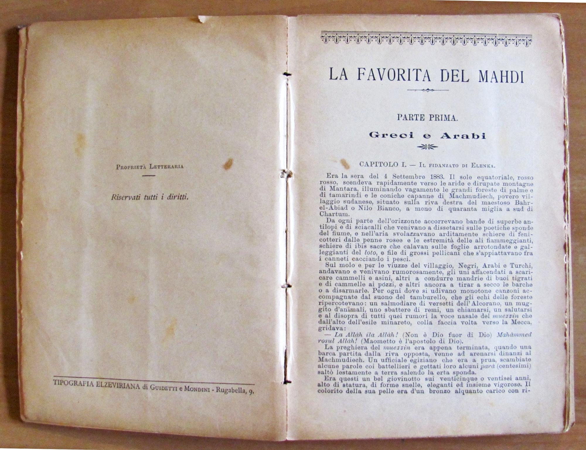 LA FAVORITA DEL MAHDI - Parte I, II e III, I ed. 1900