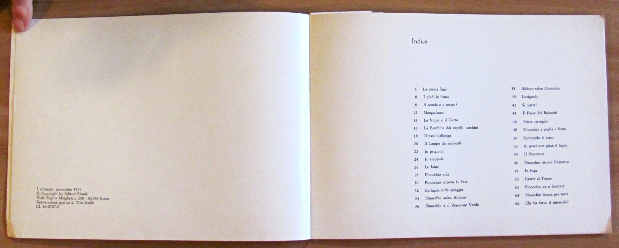 LA FILASTROCCA DI PINOCCHIO, I ed. 1974 - ill. VERDINI