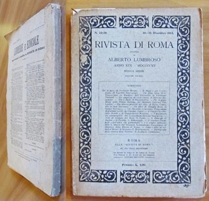 RIVISTA DI ROMA N.23-24 Anno XIX, Dicembre 1915 - Alberto Lumbroso - copertina