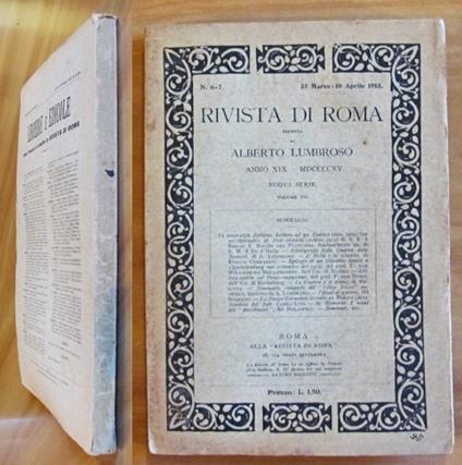 RIVISTA DI ROMA N.6-7 Anno XIX, Aprile 1915 - Alberto Lumbroso - copertina