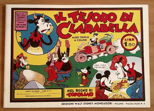 IL TESORO DI CLARABELLA - Ristampa Anastatica - Walt Disney - copertina