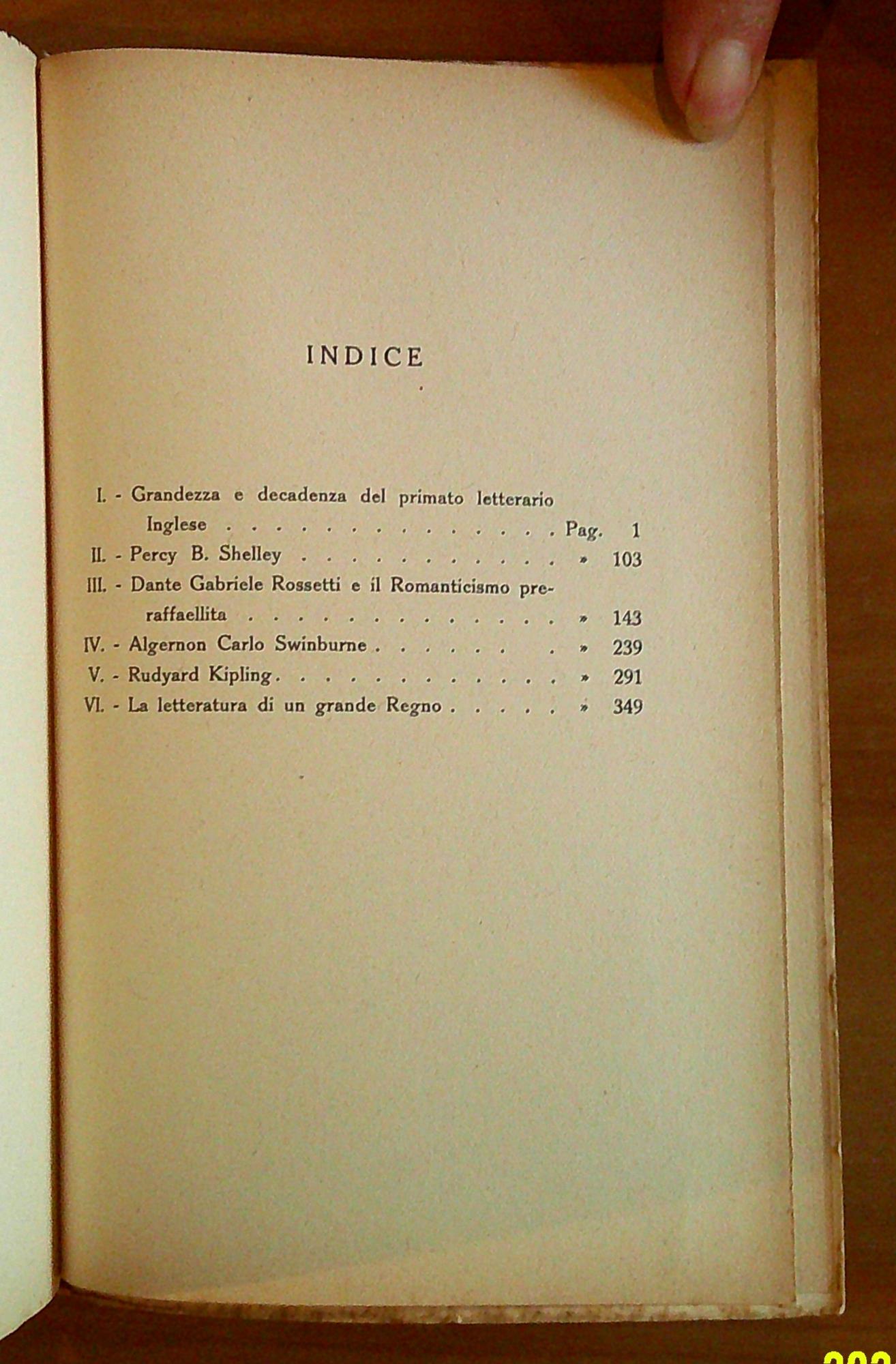 STUDI DI LETTERATURA INGLESE, 1928 - Intonso