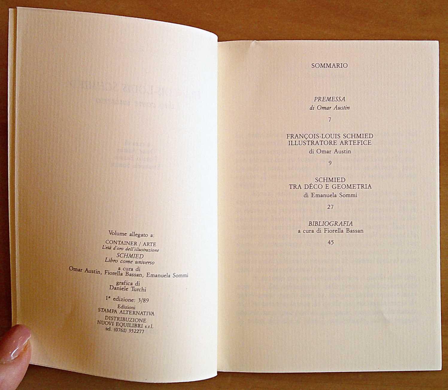 SCHMIED - LIBRO COME UNIVERSO - Coll. L'età d'oro dell'illustrazione N.7