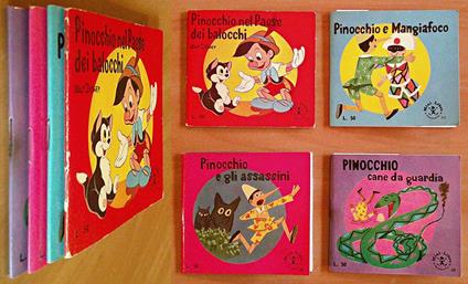 Lotto di 4 MINI LIBRO DISNEY PINOCCHIO, I ed. 1965/66 - copertina