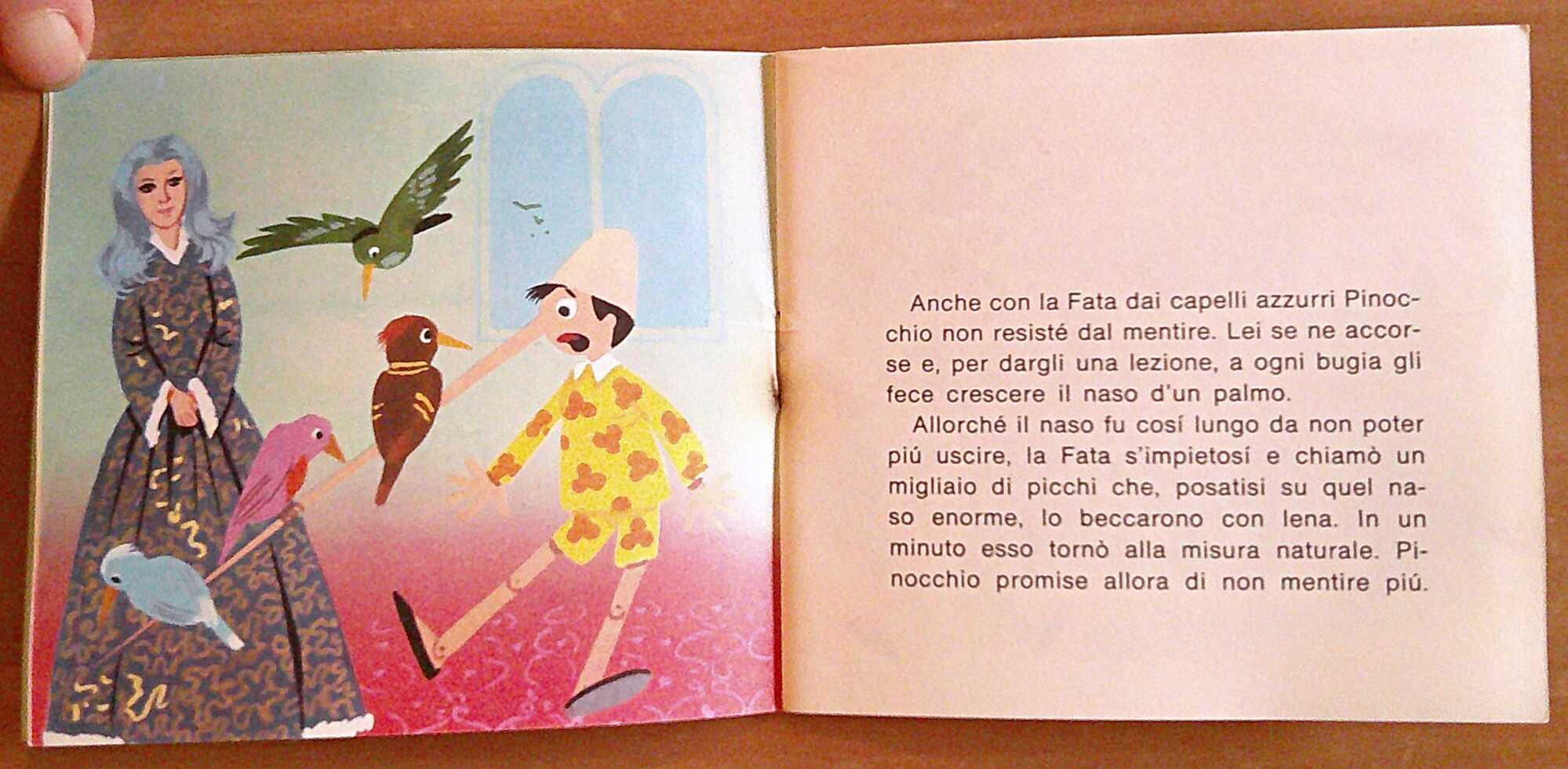 Lotto di 4 MINI LIBRO DISNEY PINOCCHIO, I ed. 1965/66